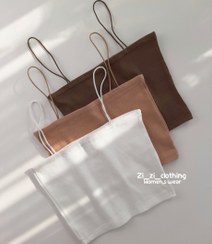 تصویر کراپ دکلته کبریتی بند قیطونی رنگی 