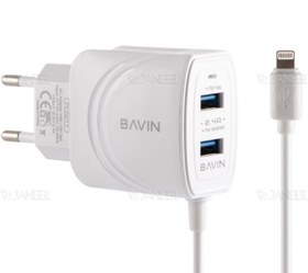 تصویر شارژر دیواری و کابل لایتنینگ باوین Bavin PC521Y Lightning Charger 