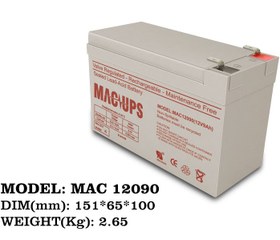 تصویر باتری 12 ولت 9 آمپر ساعت مک فاراتل مدل MAC 12V9AH Mac 12 volt 9 AH battery