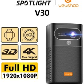 تصویر ویدئو پروژکتور هوشمند وی واچ مدل Vevshao Smart Projector V30 Vevshao Smart Projector V30