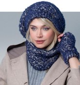 تصویر ست شال کلاه و دستکش سام فرانسوی داخل خز 508 