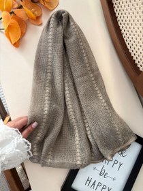 تصویر شال پاییزه کنفی خامه دوزی - صورتی تیره 