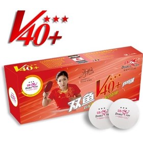 تصویر توپ +V40 سه ستاره 10 عددی دبل فیش Double Fish Table Tennis Ball 3 Star