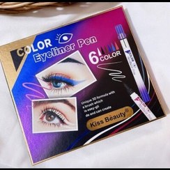 تصویر خط چشم رنگی ماژیکی 