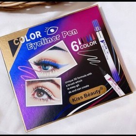 تصویر خط چشم رنگی ماژیکی 