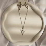 تصویر گردنبند_گوشواره پاپیون 