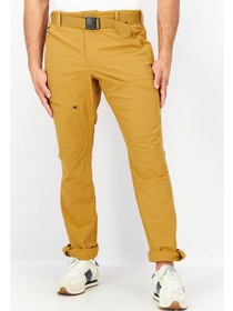 تصویر شلوار کتان مردانه با فیت معمولی و کمربند دار، قهوه‌ای برند tchibo Men Regular Fit Solid Belted Cargo Pants, Brown