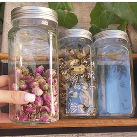 تصویر شیشه حبوبات و دمنوش 