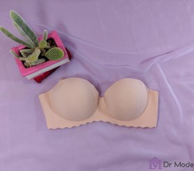 تصویر سوتین زنانه اسفنجی لیزری با طرح راه راه Women's laser sponge bra with striped design