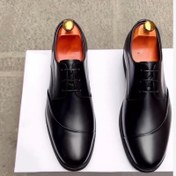تصویر کفش مجلسی اداری مردانه تمام چرم خاص شیک زیره ترمو - مشکی / 4 