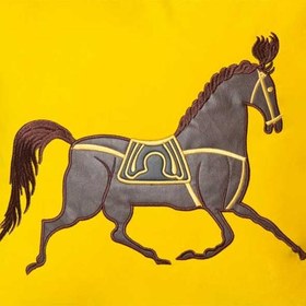 تصویر کوسن گلدوزی هرمس زرد NEEDLECRAFT ROYAL HORSE 