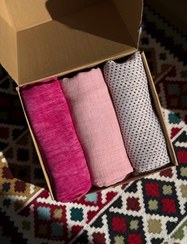 تصویر شال طرحدار - شال حریر خال خالی 