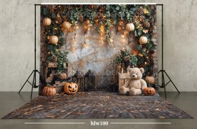 تصویر بکدراپ پارچه ای عکاسی طرح پاییز و هالووین کد hlw100 