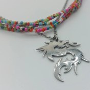 تصویر گردنبند منجوق اژدها استیل 