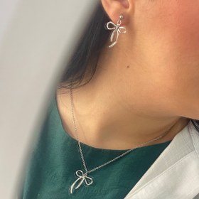 تصویر نیم ست جواهرات پاپیون مینیمال 