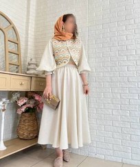 تصویر ست دلارا رنگ کرم - MitiDesign 