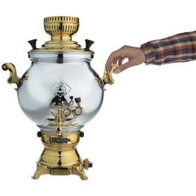 تصویر سماور گازی عالی نسب مدل سهند نفیس Alinasab Sahand Nafis Gaslight Samovar 8 Liter