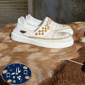 تصویر گیوه مدل شطرنجی - سفید / 42 giveh_zanane