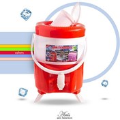 تصویر کلمن 10 لیتری پایه دار و لیوان دار جام ترموس 