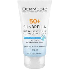 تصویر ضد آفتاب الترا لایت پوست مختلط و چرب درمدیک Dermedic Sunbrella Ultra-Lightweight Protective Cream SPF 50