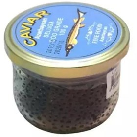 تصویر خاویار سیاه بلوگا آذربایجان وزن 100 گرم ا Beluga Caviar Azerbaijan 100G 