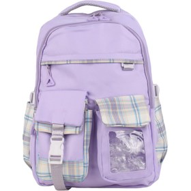 تصویر کوله پشتی کیوت طرح چهارخونه کد 9517 Cute backpack with checkered design, code 9517