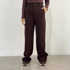 تصویر شلوار واید کرپ زنانه کد1239 - قهوه ای / 2 