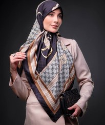 تصویر روسری ابریشم ژاکارد قواره 110 وارداتی 