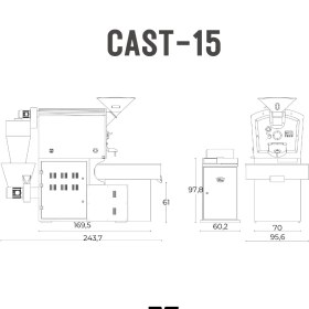 تصویر دستگاه رست قهوه CAST-15 