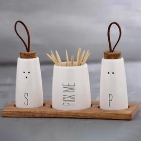 تصویر ست نمک پاش زیر بامبو X334 