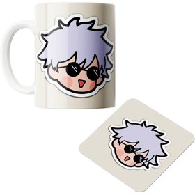 تصویر ماگ سرامیکی طرح گوجو به همراه زیر لیوانی کد988 