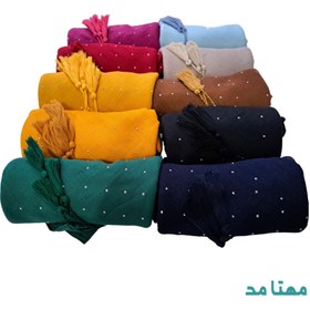 تصویر روسری نگین دار وال اسلپ رنگ قهوه ای کد 10-131 scarf code 131