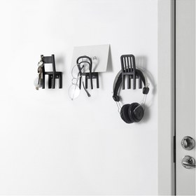 تصویر صندلی دکوری دیواری3 تایی ایکیا ikea Hook-Black