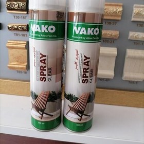 تصویر اسپری کلر vakoبرای براق کردن چوب و سطوح مختلف بیرنگ وبا کیفیت عالی قیمت مناسب 300 میل 