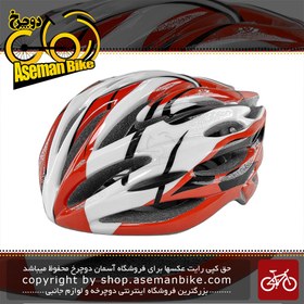 تصویر کلاه دوچرخه سواری دراگون مدل هالو سایز دور سر 55 الی 62 سفید قرمز Dragon Hollow Bicycle Helmet 55 to 62 Red White 