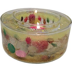 تصویر شمع آکواریومی گل لاله دو جداره jv/do/za - لیمویی candle panah