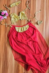 تصویر کاستوم رقص عربی زنانه دو تیکه رنگی 
