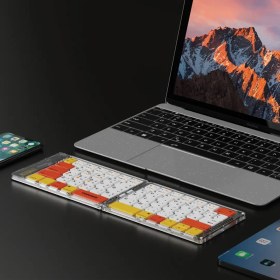 تصویر کیبورد بی سیم تاشو پرودو مدل ETK03 طرح کریستال 