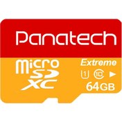 تصویر کارت حافظه‌ microSDXC پاناتک مدل Extreme کلاس 10 استاندارد UHS-I U1 سرعت 30MBps ظرفیت 64 گیگابایت 