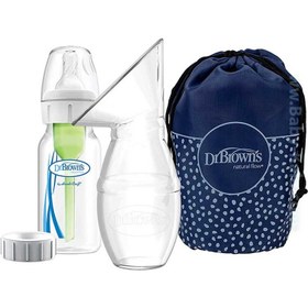 تصویر شیردوش دستی دکتر براونز مدل BF035 ظرفیت ۱۲۰ میلی لیتر با شیشه شیر 