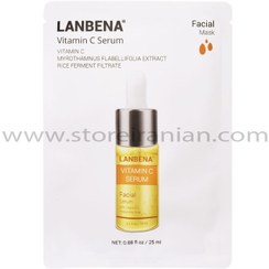 تصویر ماسک صورت نقابی سرم ویتامین سی لانبنا Lanbena Vitamin C Serum Sheet Mask