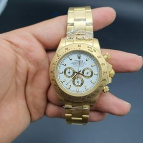 تصویر ساعت مردانه رولکس مدل دیتونا موتور ژاپن چهار موتوره بند استیل طلایی Rolex Daytona 