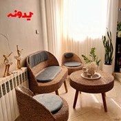 تصویر ست 4 نفره پاف حصیری 