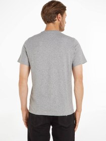 تصویر تی‌شرت مردانه با فیت معمولی، خاکستری برند Tommy Hilfiger Men's Regular Fit Crew T-Shirt, Grey