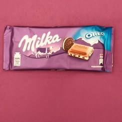 تصویر شکلات تخته ای میلکا اورئو شکلاتی وزن۱۰۰گرم Milka oreo choco 100g