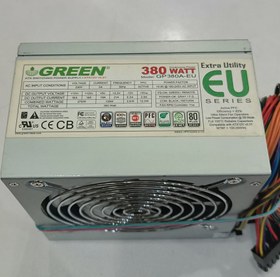 تصویر پاور استوک کامپیوتر گرین مدل GP380A-EU Green computer power supply model GP380A-EU