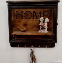 تصویر کاور جعبه فیوز چوبی و جا کلیدی 