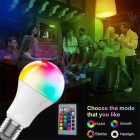 تصویر لامپ LED هوشمند کنترل دار مدل RGBW BULB 