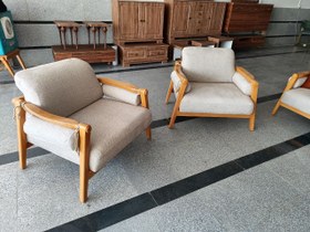 تصویر مبل مینیمال دسته چوبی مبل مینیمال دسته چوبی