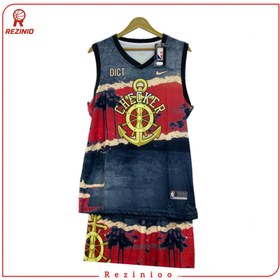 تصویر ست تاپ و شلوارک بسکتبالی طرح Checker - 5XL checker tops and shorts